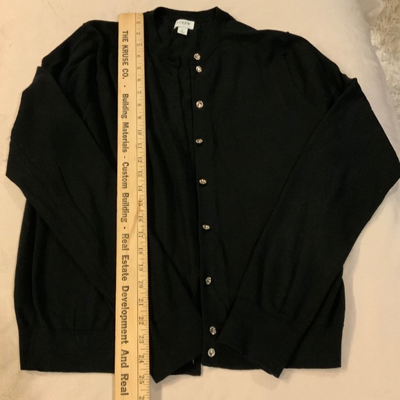 J Crew Black L Sweater Crystal Buttons Party Holiday Cocktail Date - Picture 3 of 6